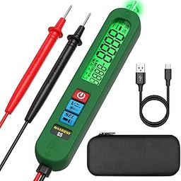 MAXRIENY Smart Digital Multimeter Tester Rechargeable Pen-Type Voltmeter Diode Resistance Continuity Frequency V-Alert Live Check Voltage Tester with Flashlight-16