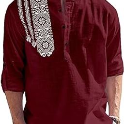 FOLGEN Men's Solid Cotton Blend Full Sleeve Straight Kurta Regular Fit Short Kurta Shirt for Men-image-32