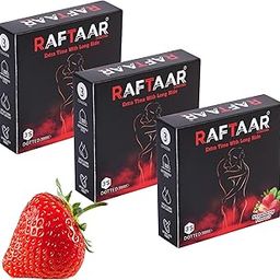 RAFTAAR Strawberry Flavoured Ultra Thin Dotted Extreme Pleasure Condoms Combo pack of 3 Total 9 condoms For Man (3)-image-70