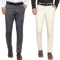 Men's Reguler Fit Polycotton Trouser Pant's Formal Trouser Casual Trouser Pant Combo Pack - 2-picture-0