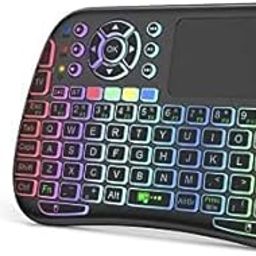 QAWACHH Air Mouse Keyboard Type C Rechargeable Mini Wireless Keyboard 2.4G Bluetooth with Multicolor led Lights-26