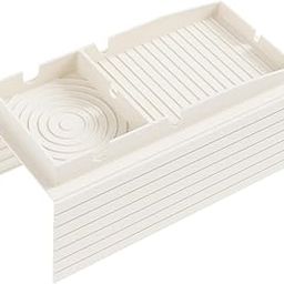 THE STYLE SUTRA Couch Cup Holder Tray Portable Sofa Armrest Tray for Living Room Snack Glass Beige-picture-1