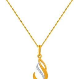 p.c. chandra jewellers 14k (585) Yellow Gold and American Diamond Pendant for Women-picture-42