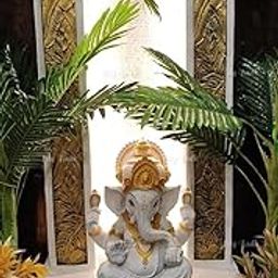 Big Bulk Stone Look Ganesh/Ganpati Fountain Fiber for Home Decor/Living Room/Hall/Office/Garden Fountain/Puja Room/Indoor/Outdoor (Fountain 6)-image-36