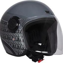 ROYAL ENFIELD Copter Cross Pattern Open FACE Helmet Grey & Black (XL) 62CM-image-50