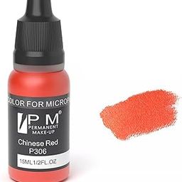 PM Permanent Makeup Cosmetic Color Micro Pigment by BELLE GAGA ™ Lips Permanent Makeup Pigment - Micro Pigment Cosmetic Colour Tattoo Ink Microblading Pigment (P306 Chinese Red)-image-39