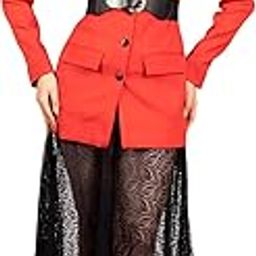 Red Blazer with Shorts and Mesh Skirt | Modern Elegance | Bold Fashion Statement | Premium Fabric Quality | Perfect for Any Occasion Dress or Women-17