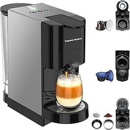 4in1 Espresso Machine,Customize Volume Settings，Automatic Coffee Maker, Single-Serve Capsule Coffee Machine for Nespresso original/L'OR/Ground Coffee,19Bar Espresso Machine,1450W Coffee Machine-image-32