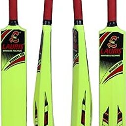Lauris Cricket Plastic Bat Turff Full Size ,Double Blade With Rubber Grip Made Of Hard Plastic PVC For Boys Adults For Playing With Hard Cricket Tennis Wind Ball - Fluorescent Green Yellow in Color Size 8 No,-image-33