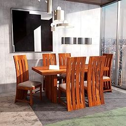 Hariom Handicraft Kendal Wood Furniture Sheesham Dining Table with 6 Chairs, 6 Seater Set, Room (Teak Finish_1)-image-72