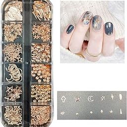 K.Y.L.Plus DIY Nail Art Accessories, 12 Styles, 1PC Alloy Palette, Rose Gold Mixed Shapes, for Manicure-image-43