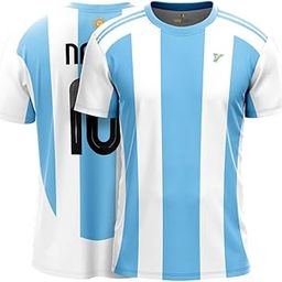 YOURJERSEY Argentina 2024 Home Jersey Messi Football Team & Club Sports T-Shirt, Light Blue Edition, Customized and Personalized with Your Name and Number, Sizes for Kids, Men, and Women.-picture-5