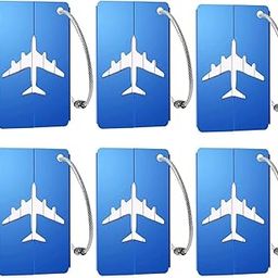 6 Luggage Tags (Blue), Luggage Labels with Steel Loop-picture-48