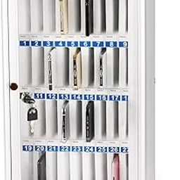 Deoxys 36 Slots Cell Phone Locker, Stainless Steel Cell Phones Storage Cabinet Wall Mounted Pocket Chart Storage Locker Box with Safety Lock for Cell Phones, Classroom Cell Phone Holder-image-27