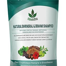 Havintha Natural Shampoo for Hair with Amla Reetha Shikakai Methidana Hibiscus Bhringraj Brahmi and Flax Seed Powder (227g (PACK OF 1))-image-91
