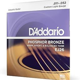 D'Addario EJ26 Acoustic 11-52 Custom Light Guitar Strings made of Phosphor Bronze for Warm, Bright & Balanced Tone-12