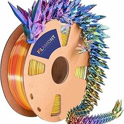 FiLAMONT PLA Silk Filament 1.75mm, 3D Printer Filament, Shiny Silk 1.75 PLA Filament, 1kg(2.2Lbs)/Spool (Tri Red Yellow Blue)-picture-14