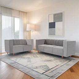Seventh Heaven Sydney 3+2 Seater Sofa Set | Luxury Comfort | Extra Spacious | Stylish Wooden Frame Sofa | Elegant Couch for Living Room, Lounge & Office | Premium Seating (Plush Suede- Grey)-image-16