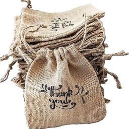 Jute Drawstring Potlis Tote Bag with wholesale for wedding gift bag, return gifts, any occasion with customized,personalized thank you print potli-image-93