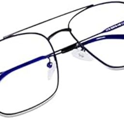 Blue Zero Power Lightweight Optical Eyewear For Men and Women | Unisex Metal Eye Fram Square Sunglasses for Men and Women | Silver Frame | Blue Lens Unisex Sunglass-picture-19