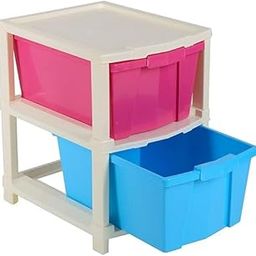 Megika Plastic Modular Drawer Storage Racks Organizer System for Home, Office, Hospital, Parlor, School, Doctors, Home and Kids, Multicolour 2 Layer Drawer-image-102