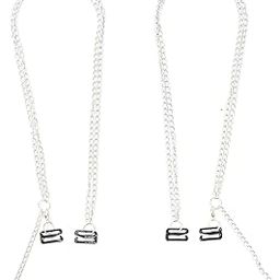 Double Silver Small Metal Link Chain | Fashionable & Durable Replacement Straps for Everyday Use | Stylish Straps for Dresses, Saree Blouses & Off-Shoulder Looks-image-83