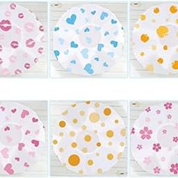 ayushicreationa Reusable Waterproof Bathroom Shower Caps for Women, Kids, Men, Babies, Homes, Spas, Salons, Hair Treatment, Beauty Parlors (Color_Multi) (Pack of 6)-image-85