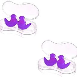 Silicone Earplugs for Swimming Bathing and Sleeping, Professional Reusable Silicone Swim Earplugs for Adult and children Swimmers, Watersports, Shower, Bathing, Scuba diving (Purple)-picture-54