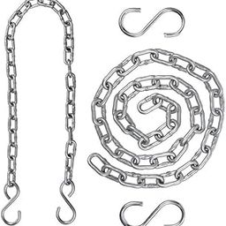 Heavy Stainless Steel 3 Feet Long Hanging Swing Chain with 2 S Hooks for Hanging Punching & Swing Chair,Swing Height Adjusting Accessories (Weight Capacity Upto 150 Kgs, Silver)-10