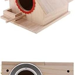 ARTISOUL® 2Pcs Wooden Bird House Birdhouse Hanging Nest Nesting Box with Rope | Yard, Garden & Outdoor Living | Bird & Wildlife Accessories | Birdhouses-image-10