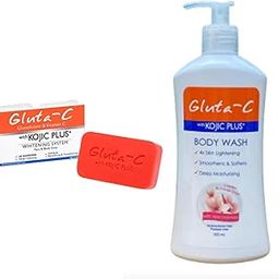 Kojic Plus Body Wash - Deep Moisturizing Cherry Blossom Scent, Smoothens & Softens Skin, 250 ml | Combo with Gluta-C Kojic Soap - Perfect for Radiant & Even Skin Tone-image-2