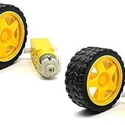 DC 3-6V Drive BO Gear Motor for Arduino Plastic Car Robot Wheel Tire with Deceleration (Yellow) - Set of 2-21