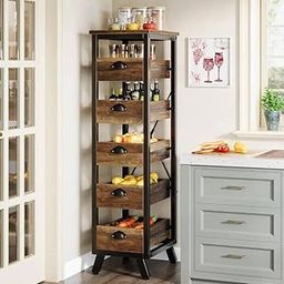 CARTNOVA‚5-Tier Kitchen Fruit & Vegetable Storage Rack - Narrow Space-Saving Pull-Out Organizer for Snacks & Produce-5