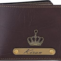 Personalized Men's Leather Wallet with Custom Name and Charm | Slim Stylish Purse | Brown Color-image-19