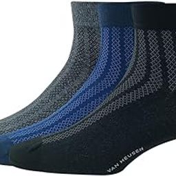 Men's Cotton Quarter Length Socks (Pack of 3) Anthra Melange,Navy, Black-image-63