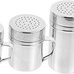 Cabilock 3pcs Stainless Steel Powdered Sugar Shaker Lids and Handles Multi-functional Baking Duster for Cocoa Flour and Kitchen Tool-image-25