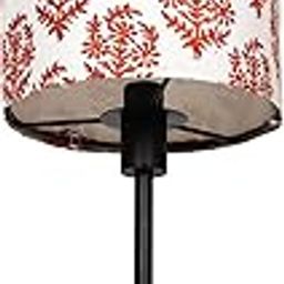 Aftertaste Foundation Handcrafted Lampshade - Soft Ambient Lighting for Bedroom, Living Room, or Reading Nook - Decorative Table Lamp Shade Made by Skilled Artisans - Elegant Design Red(Floral)-12