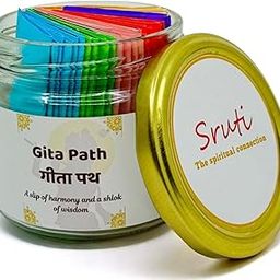 Sruti Bhagavad Gita Jar Quote – 48 Inspirational Verses on 8 Color Slips, Hindi & English, Krishnapath Jar, Daily Spiritual Motivation Gita Jar, Perfect for Spiritual Gifting-30
