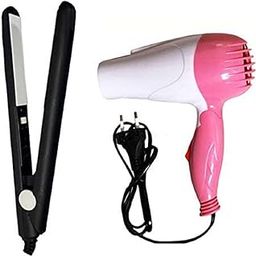 Nirvani COMBO of NV-1290 Foldable hair Dryer With 2 Speed Setting 1000 WATT Stylish Hair Dryer (PINK) and Mini Hair Straightener Ceramic Plate Portable hair Straightener (MULTICOLOR, 45WATT)-image-31