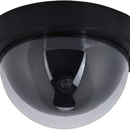 Restokki Dummy Fake Simulated Surveillance Security Dome Camera Indoor Outdoor with one LED Light, Warning Security Alert Camera-11