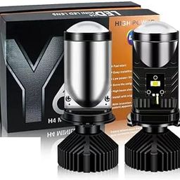 LOVMOTO H4/9003/HB2 LED Headlight Bulbs with Mini Projector Lens Canbus Hi/Lo Beam LED Headlight Kit for Headlight Retrofits or Fog Lamp Upgrade (Y6) Comfortable All H4 Suitable Car And Bikes, Black-26