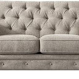 PREMIUM CART Mid-Century Chenille Tufted 3 Seater Sofa with Scroll Arms, Beige, for Living Room, Bedroom (2 Seater Sofa)-image-13
