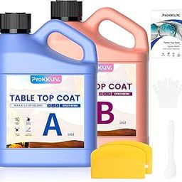 ProKKUV Table Top Epoxy Resin, Crystal Clear Resin Epoxy Kit 31.96OZ with UV Resistant, Self Leveling, Food Safe, Easy 1:1 Ratio for Table Tops, Woodworking, Bar and Surface Coating-image-59