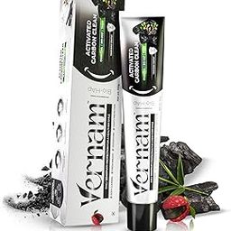 Vernam Activated Charcoal Toothpaste | Deep Clean & Plaque Removal | Fresh Breath | Bio-HAp Enamel Care | Natural Whitening Toothpaste – 100gm (Pack of 1)-image-82