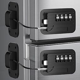 GOXIN 2Pcs Child Safety Refrigerator Lock – Adhesive Cable Lock for Fridge, Freezer, Cabinet, Drawer, Window & Door | Baby & Toddler Proof Locking Device for Home Safety (Black)-picture-25