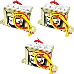 INVENTO 3Pcs 24V 0.5A 500mA 24-0-24 Transformer Copper Winding 220V AC to 24V AC Step Down Power Supply For DIY Projects-24