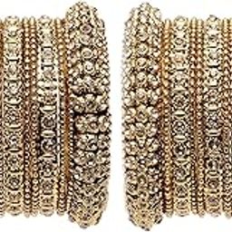 Fashion Jewellery Traditional Gold Plated Bracelet Bangles Set for Girls and Women-19