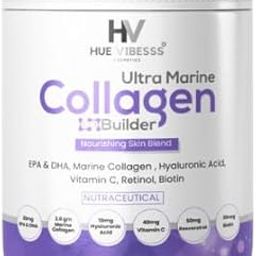 Hue Vibesss ™ Ultra Marine Collagen Builder, 200g, with Hyaluronic Acid, Vitamin C, Biotin, Marine Peptides for Skin and Hair-image-28