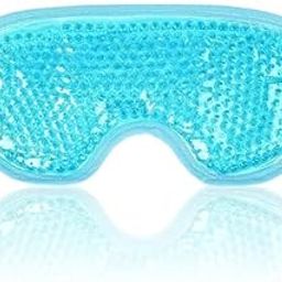 DURVUDDI Light Blue: Eye Mask Sleeping Reusable Gel Beads Eye Mask For Hot Cold Therapy, Pain Relief Mask And Eye Pillow For Puffy Eyes, Stress Relief, Migraine, Headache And Sinus Pain (Blue)-picture-15