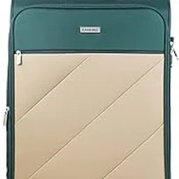 carriall Slash Green & Beige Polyester Luggage Bag for Travel (Large) | Suitcase for Travel & Business | 8 Spinner Wheels, Anti Theft & Front Pockets | Travel Suitcase for Men & Women-picture-1